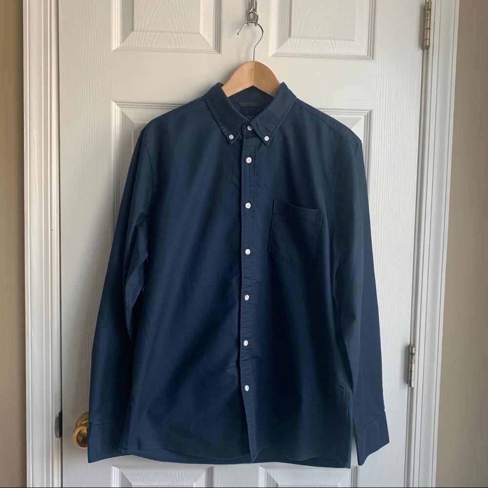 1901 Trim Fit Navy Button-Up
